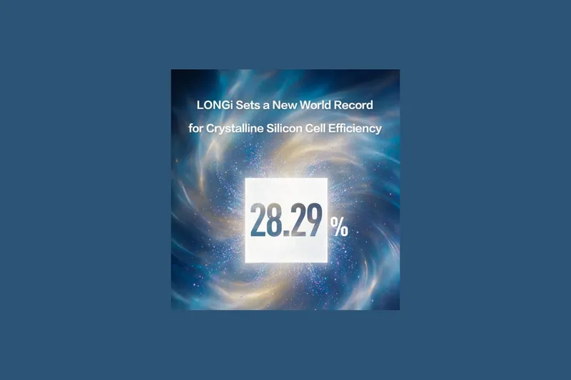 Gráfico oficial de LONGi con el récord del 28,29 % de eficiencia en células de silicio cristalino